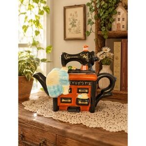 Vintage Retro Houston Harvest Granny Core Cream Pitcher - Sewing Machine